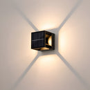 Square Black Garden Solar Outdoor Wall Lights