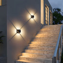 Square Black Garden Solar Outdoor Wall Lights