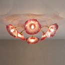 Vintage Lotus Leaf Glass Ceiling Light