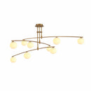 Modern Nordic Glass Ball Semi Flush Chandelier