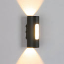 Modern Round IP65 Black LED Outdoor Wall Light in Black, Warm Light