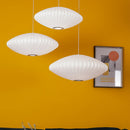 Nordic White Lantern Saucer Pendant Light For Living Room