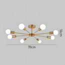 Nordic Iron Multi-Head Living Room Ceiling Lights