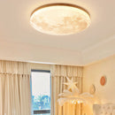 Art Deco Moon Round LED Ceiling Light For Living Room