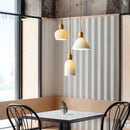 Retro Pleated Ceramic Brass Cocoon Pendant Lamp