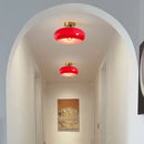 Retro Round Glass Living Room Ceiling Lights