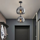 Retro Copper Glass Modern Ceiling Lights