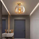 Retro Copper Glass Modern Ceiling Lights