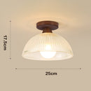 Modern Solid Wood Glass Ceiling Lamp
