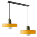 2 Heads Modern Bauhaus Stained Glass Pendant Lamp