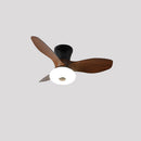 Natural Wood Simple Stylish Ceiling Fan With LED Light
