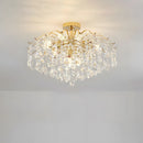 Semi-flush Iron Crystal Elegant Ceiling Lights for Living Room Bedroom