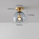 Scandinavian Round Copper Glass Ceiling Light