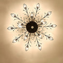 Semi-flush Crystal Flower and Leaves Ceiling lights for Living Room Bedroom