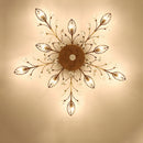 Semi-flush Crystal Flower and Leaves Ceiling lights for Living Room Bedroom