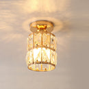 Modern Gold Glass Semi-Flush Hallway Light Fixture