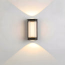 Set of 2 Modern Black LED Up & Down Outdoor Wall Lights