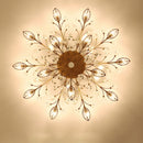 Semi-flush Crystal Flower and Leaves Ceiling lights for Living Room Bedroom