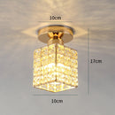 Contemporary Gold Round Glass Semi-Flush Hallway Light Fixture