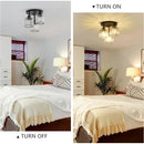 Crystal Semi Flush Ceiling Lights for Living Room, Hallway