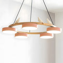 Modern Wood Bird Pendant Lights Creative LED Chandelier for Living Room, Dinning Area