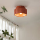 1-Light Cream Style Vintage Drum Semi Flush Mount Ceiling Lamp