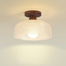 Modern Solid Wood Glass Ceiling Lamp