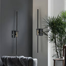 Set of 2 Industrial Black Iron LED Rechargeable Wall Light For Living Room