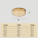 Luxury Crystal Ceiling Light Stainless Steel Flush Mount for Porch