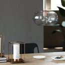Pendant Light with Round Glass Lampshade