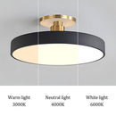 Modern Concise Circular LED Semi Flush Mount Ceiling Lights for Bedroom