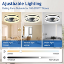 Modern LED Ceiling Fan with Light Remote Control Ceiling Fan for Living Room Dining Room