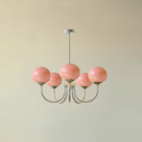 Bubble Pink Glass Marshmallow Chandelier