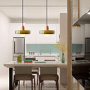 2 Heads Modern Bauhaus Stained Glass Pendant Lamp