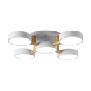Modern Iron Wood LED Bedroom Ceiling Light