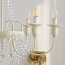 Vintage White Metal & Glass Luxury Chandelier Light