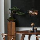 Pendant Light with Round Glass Lampshade