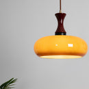 Wooden Yellow Dome Pendant Lights