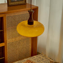 Wooden Yellow Dome Pendant Lights