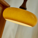 Wooden Yellow Dome Pendant Lights
