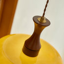 Wooden Yellow Dome Pendant Lights
