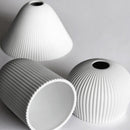 Retro Pleated Ceramic Brass Cocoon Pendant Lamp