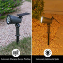 Solar Power Modern Black Outdoor Floor Lights