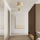 1-Light Cream Style Vintage Drum Semi Flush Mount Ceiling Lamp
